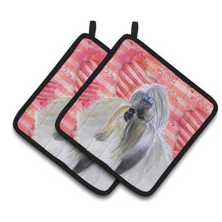 Carolines Treasures Carolines Treasures BB9753PTHD Shih Tzu Love Pair of Pot Holders BB9753PTHD